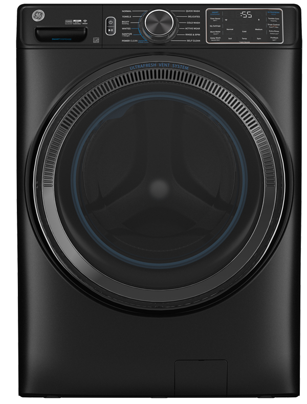 Front load washer shown in Carbon Graphite