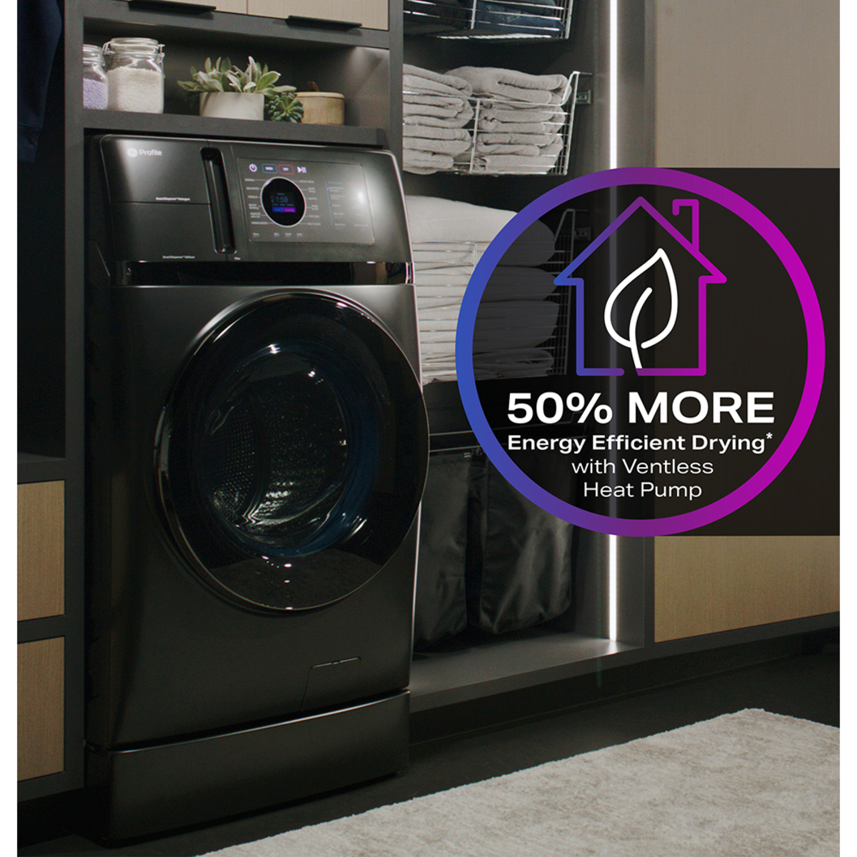 Profile 5.5 cu. ft. Capacity UltraFast Combo, Ventless Heat Pump Technology  Washer/Dryer Carbon Graphite PFQ97HSPVDS, Washer & Dryer Combo, Laundry  Care