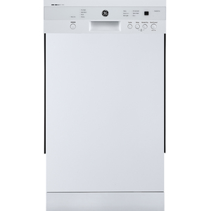 Lave-vaisselle encastré GE de 18 po avec commandes à l'avant et cuve profonde en acier inoxydable, blanc - GBF180SGMWW