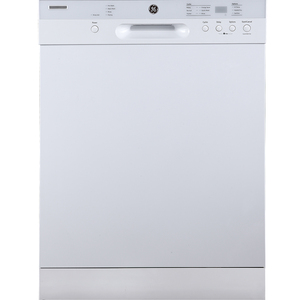 Lave-vaisselle encastré GE de 24 po avec commandes à l'avant et cuve profonde en acier inoxydable, blanc - GBF532SGPWW