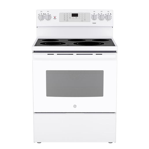 GE 30” Free Standing Electric Convection Range with No-Preheat Air Fry - JCB840DVWW