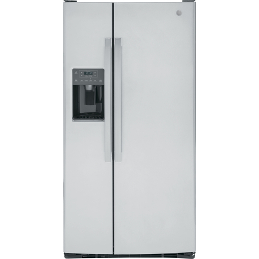 Réfrigérateur côte à côte GE de 23,2 pi³, acier inoxydable résistant aux marques de doigts - GSS23GYPFS