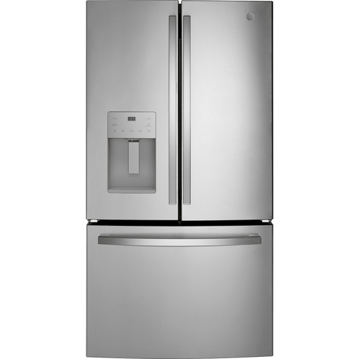 GE® 20.6 Cu. Ft. Fingerprint Resistant Counter-Depth French-Door Refrigerator Stainless Steel - GYE21JYMFS