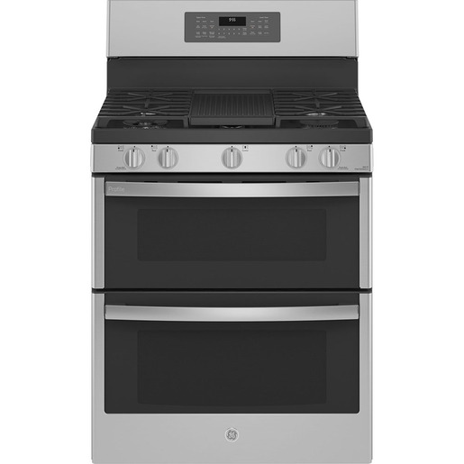 GE Profile 30" Double Oven Gas Range with No-Preheat Air Fry Stainless Steel - PCGB965YPFS