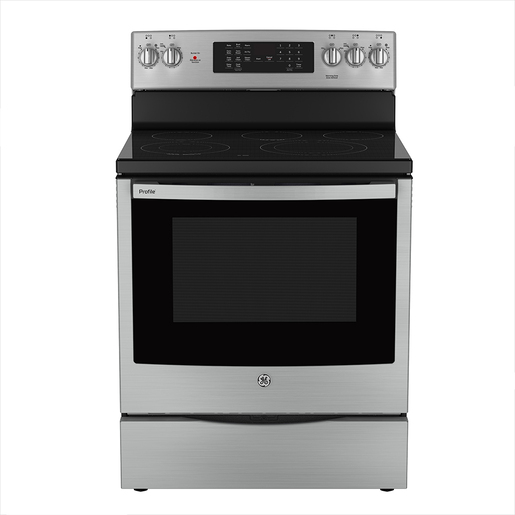 GE Profile 30” Free Standing Electric True Convection Range with No-Preheat Air Fry - PCB905YVFS