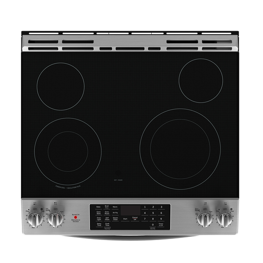 GE Cuisinière encastrée à électrique de 30 po avec four à convection et friture a air sans préchauffage - JCS830SVSS