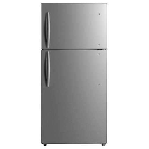 Black Stainless Steel 18 cu. ft. Top Freezer Fridge with Ice Maker