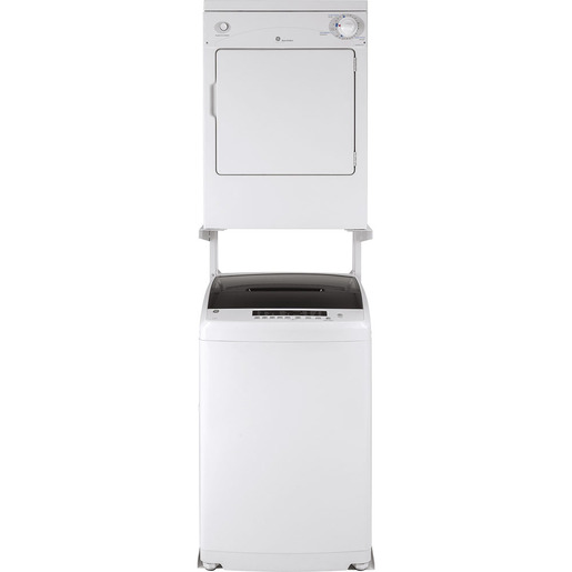 GE® Space-Saving 3.3 IEC Cu. Ft. Capacity Stationary Washer with Stainless Steel Basket White - GNW128SSMWW