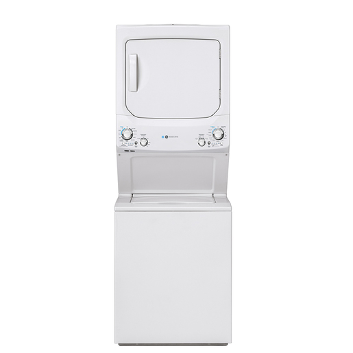 GE Unitized Spacemaker® 4.5 IEC cu. ft. Capacity Washer and 5.9 cu. ft. Capcity Electric Dryer White - GUD27EEMNWW