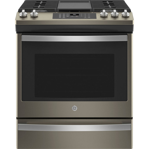 GE 30" Slide-In Convection Gas Range with No Preheat Air Fry Slate - JCGS760EPES