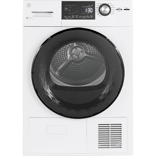 GE® 4.1 Cu. Ft. Capacity 24" Ventless Condenser Front Load Electric Dryer White - GFT14JSIMWW
