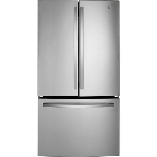 Réfrigérateur avec porte à deux battants GE de 27,0 pi³, acier inoxydable résistant aux marques de doigts - GNE27JYMFS
