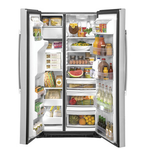 GE 21.8 Cu. Ft. Counter-Depth Side-By-Side Refrigerator Stainless 