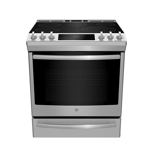 GE Profile 30" Slide-In Electric Range with Air Fry and Baking Drawer Fingerprint Resistant Stainless Steel- PCS940YMFS