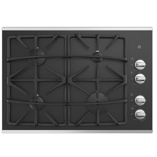 GE 30" Built-In Deep-Recessed on Glass Gas Cooktop Stainless Steel - JGP5530SLSS