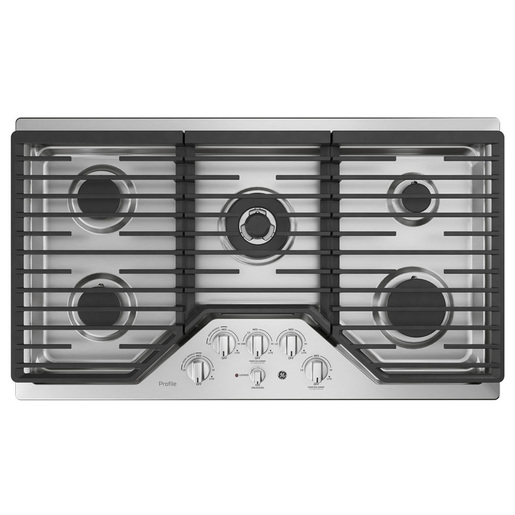 GE Profile 36" Built-In Deep-Recessed Edge-to-Edge Gas Cooktop Stainless Steel - PGP9036SLSS