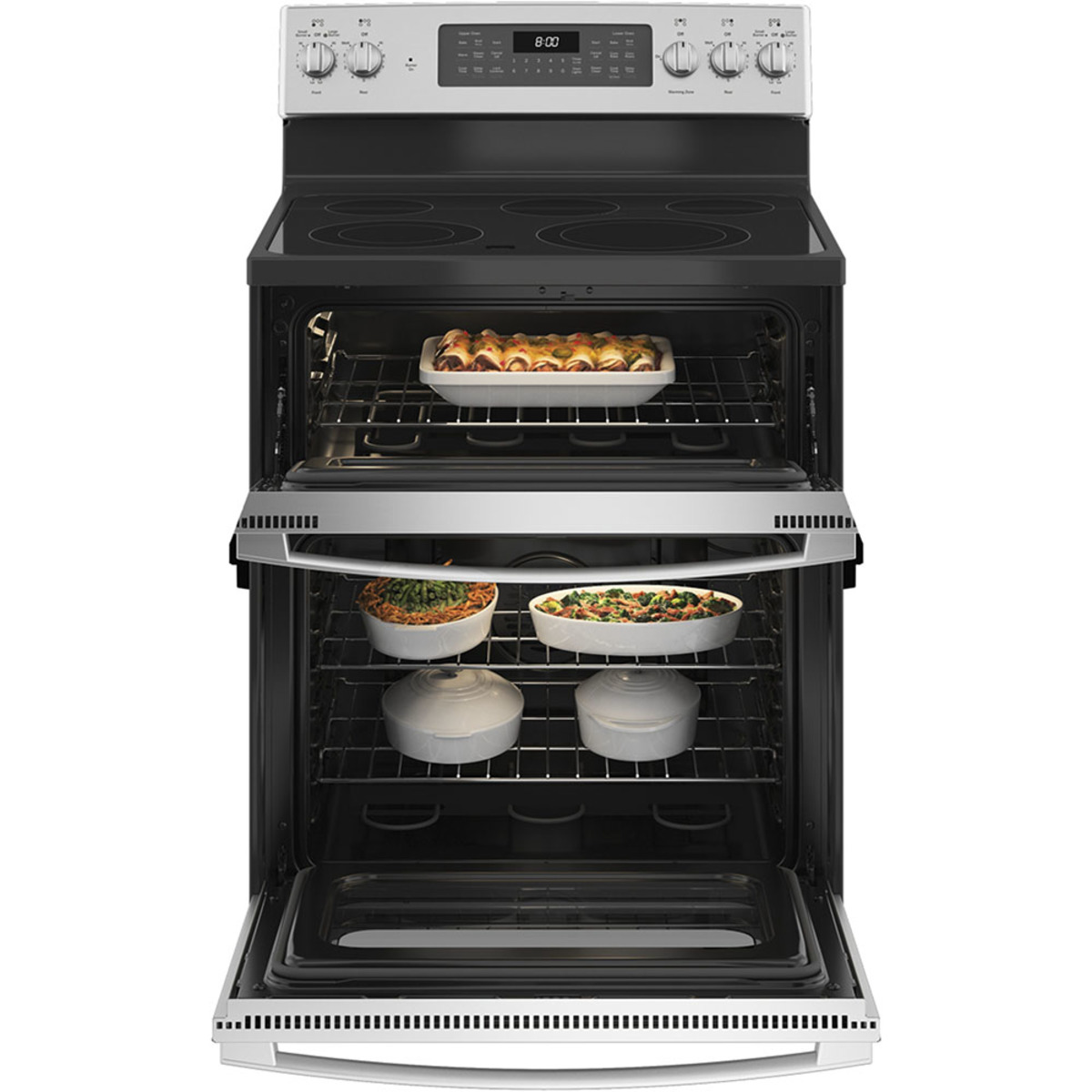 GE® 30 Free-Standing Electric Double Oven Convection Range Stainless Steel  - JBS86SPSS, Ranges, Cooking