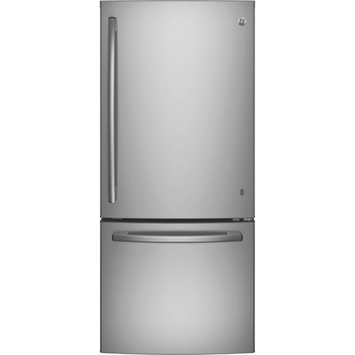 GE Réfrigérateur à congélateur inférieur de 24.9 pi³, acier inoxydable résistant aux marques de doigts - GBE21AYRKFS