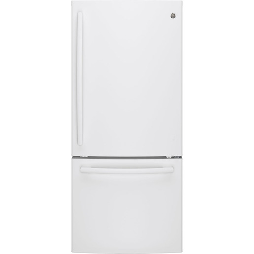 GE 20.9 cu.ft. Bottom Freezer Refrigerator White GBE21AGKWW