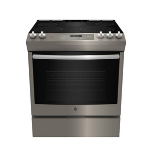 GE 30" Electric Slide-In Front Control True Convection Range with Storage Drawer Slate - JCS840EMES