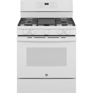 GE 30" Freestanding Gas Convection Range with No Preheat Air Fry White - JCGB735DPWW