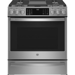 GE Profile 30” Dual Fuel Slide-In Range with Wifi Stainless Steel - PC2S930YPFS