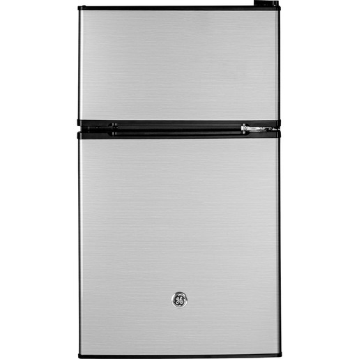 Réfrigérateur compact à porte double GE de 3,1 pi3 au fini acier inoxydable GDE03GLKLB