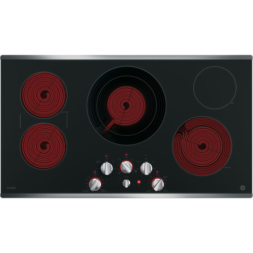 GE Profile 36" Electric Smoothtop Cooktop Stainless Steel PP7036SJSS