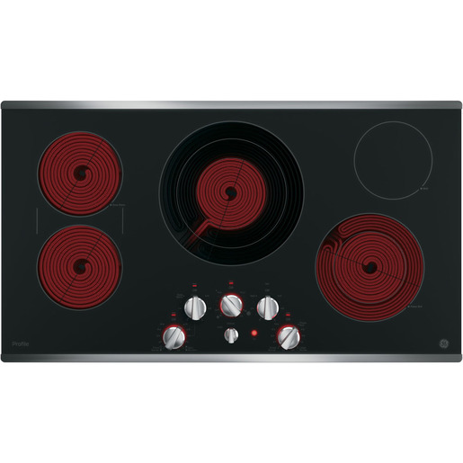 GE Profile 36" Electric Smoothtop Cooktop Stainless Steel PP7036SJSS GE Profile 36" Electric Smoothtop Cooktop Stainless Steel PP7036SJSS