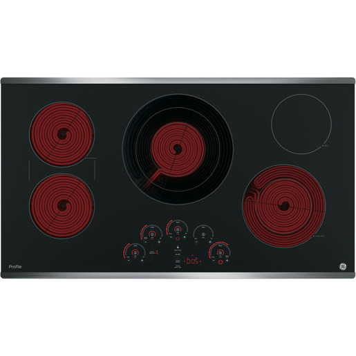GE Profile 36" Electric Smoothtop Cooktop Stainless Steel PP9036SJSS GE Profile 36" Electric Smoothtop Cooktop Stainless Steel PP9036SJSS