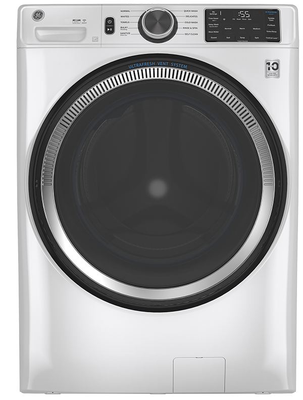 Front load washer shown in White