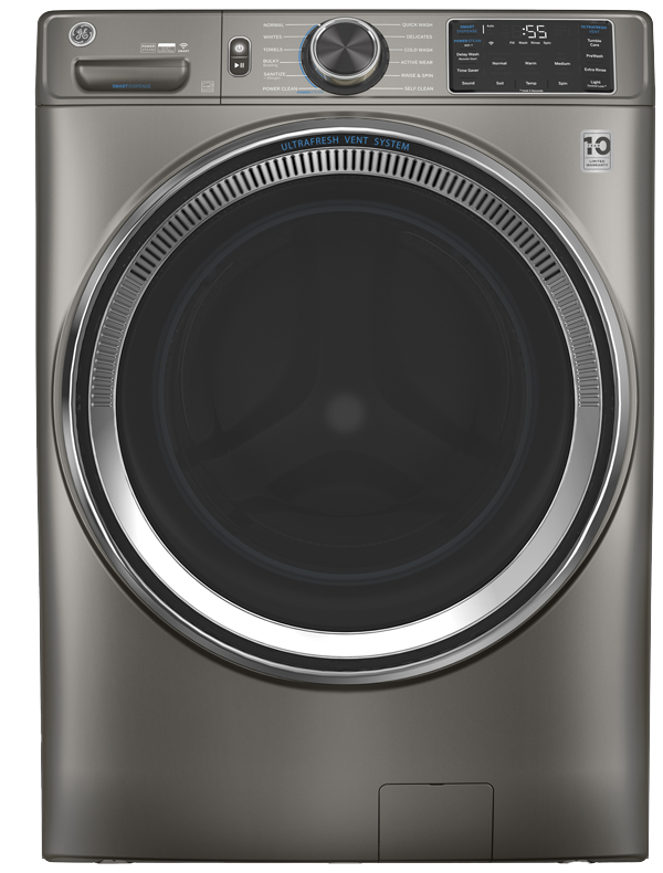 Front load washer shown in Nickel